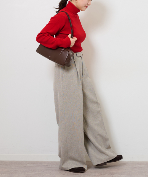 JOURNAL STANDARD relume（ジャーナルスタンダード　レリューム）の「ツイーディーツイルタックワイドパンツ（スラックス・レディース・ベージュ/ブラウン・36/38）」の11枚目の写真