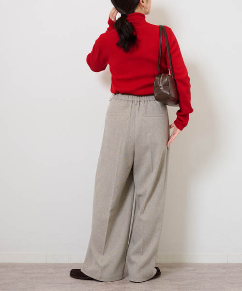 JOURNAL STANDARD relume（ジャーナルスタンダード　レリューム）の「ツイーディーツイルタックワイドパンツ（スラックス・レディース・ベージュ/ブラウン・36/38）」の12枚目の写真