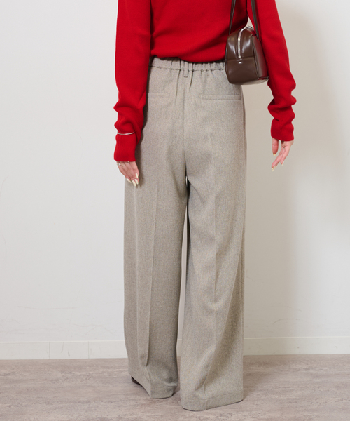 JOURNAL STANDARD relume（ジャーナルスタンダード　レリューム）の「ツイーディーツイルタックワイドパンツ（スラックス・レディース・ベージュ/ブラウン・36/38）」の15枚目の写真