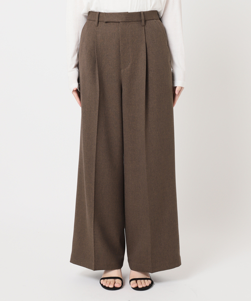 JOURNAL STANDARD relume（ジャーナルスタンダード　レリューム）の「ツイーディーツイルタックワイドパンツ（スラックス・レディース・ベージュ/ブラウン・36/38）」の16枚目の写真