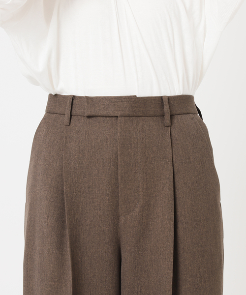 JOURNAL STANDARD relume（ジャーナルスタンダード　レリューム）の「ツイーディーツイルタックワイドパンツ（スラックス・レディース・ベージュ/ブラウン・36/38）」の20枚目の写真