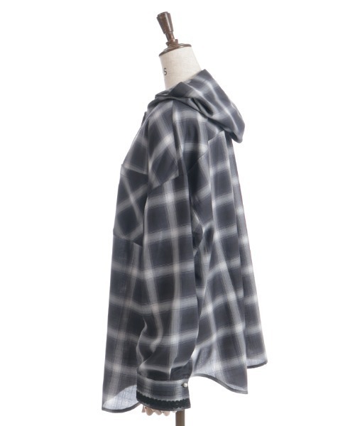 axes femme（アクシーズファム）の「フード付きチェックシャツ（シャツ/ブラウス・レディース・ブラック/ベージュ/ネイビー・FREE）」の16枚目の写真