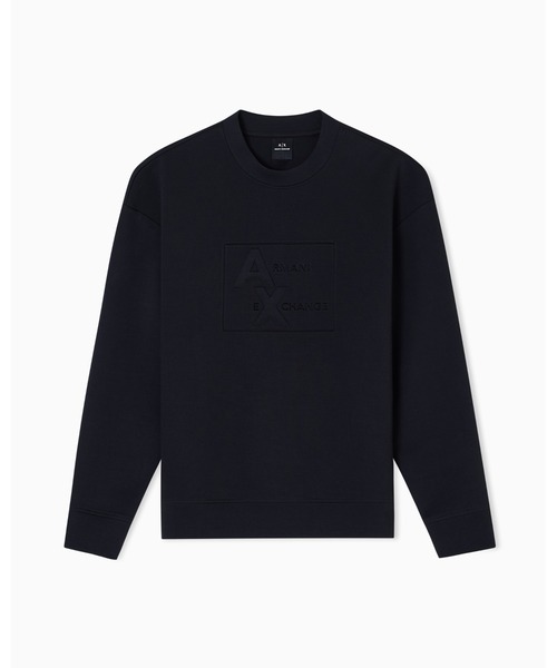 ARMANI EXCHANGE(アルマーニエクスチェンジ)の「【A|X アルマーニ エクスチェンジ】エンボススクエアロゴ スウェットプルオーバー(スウェット・メンズ・ブラック・LARGE/MEDIUM/SMALL/X-LARGE/X-SMALL)」の3枚目の写真