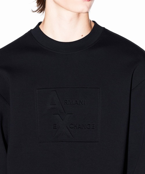 ARMANI EXCHANGE(アルマーニエクスチェンジ)の「【A|X アルマーニ エクスチェンジ】エンボススクエアロゴ スウェットプルオーバー(スウェット・メンズ・ブラック・LARGE/MEDIUM/SMALL/X-LARGE/X-SMALL)」の5枚目の写真