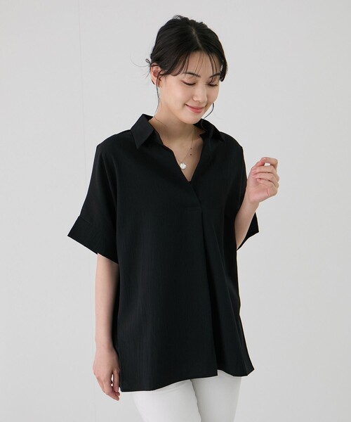 Jayro(ジャイロ)の「スキッパーシャツ(シャツ/ブラウス・レディース・ブラック/レッド/オレンジ/ブルー/マスタード/ホワイト系その他/ブルー系その他4・FREE)」の8枚目の写真