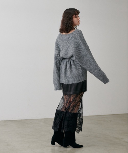 LARUTA】シャギー片畦Vネックニットカーディガン（カーディガン/ボレロ