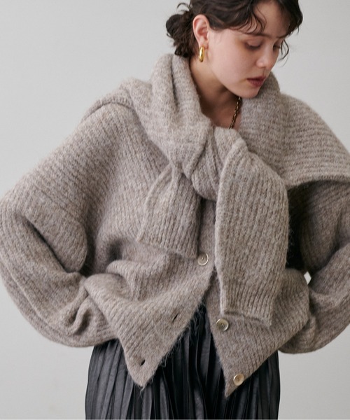 LARUTA（ラルータ）の「【LARUTA】シャギー片畦Vネックニットカーディガン（カーディガン/ボレロ・レディース・モカ/ミント/サックスブルー/アイボリー/チャコールグレー・FREE）」の21枚目の写真