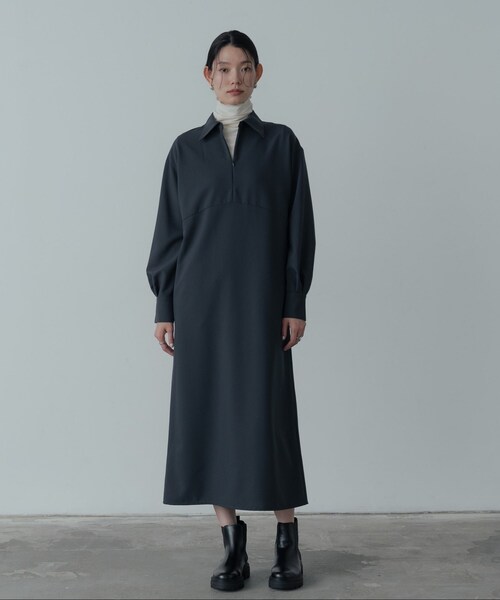 GALLEST（ギャレスト）の「フロントジップワンピース（ワンピース・レディース・こしょう色系/チャコールグレー・38）」の3枚目の写真