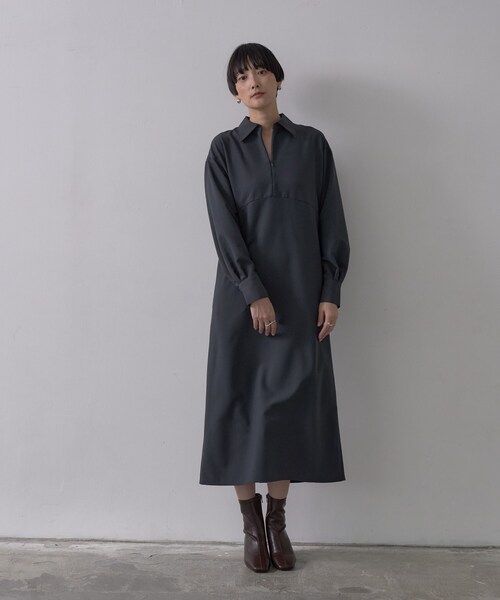 GALLEST（ギャレスト）の「フロントジップワンピース（ワンピース・レディース・こしょう色系/チャコールグレー・38）」の4枚目の写真