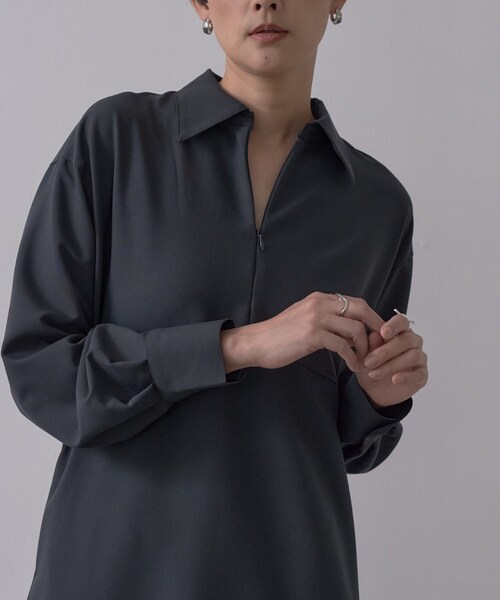 GALLEST（ギャレスト）の「フロントジップワンピース（ワンピース・レディース・こしょう色系/チャコールグレー・38）」の7枚目の写真