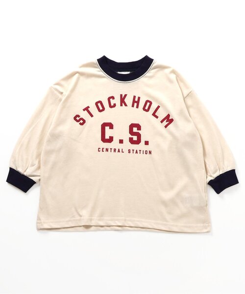 BREEZE（ブリーズ）の「【WEB限定/ジュニア対応】イロイロロゴ長袖Tシャツ（Tシャツ/カットソー・キッズ・ピンク/イエロー/チャコール/ブラック/グリーン/レッド/オフホワイト/サックスブルー・120/110/100/150/140/130/90）」の2枚目の写真