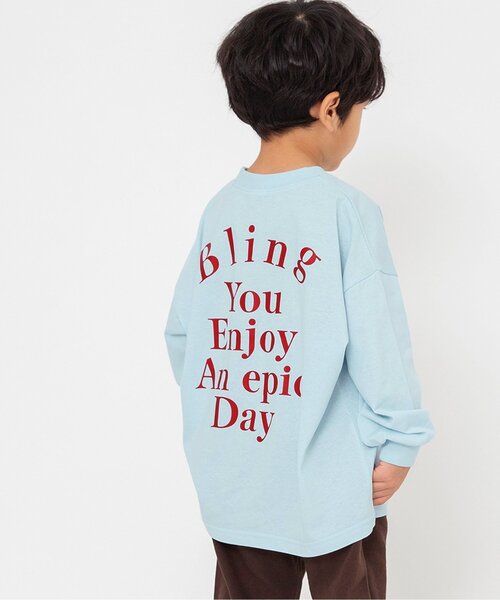 BREEZE（ブリーズ）の「【WEB限定/ジュニア対応】イロイロロゴ長袖Tシャツ（Tシャツ/カットソー・キッズ・ピンク/イエロー/チャコール/ブラック/グリーン/レッド/オフホワイト/サックスブルー・120/110/100/150/140/130/90）」の5枚目の写真