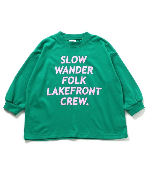 BREEZE（ブリーズ）の「【WEB限定/ジュニア対応】イロイロロゴ長袖Tシャツ（Tシャツ/カットソー・キッズ・ピンク/イエロー/チャコール/ブラック/グリーン/レッド/オフホワイト/サックスブルー・120/110/100/150/140/130/90）」の4枚目の写真