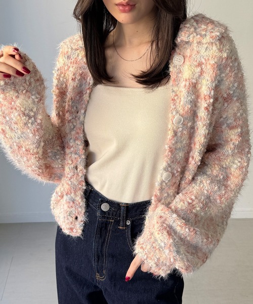 junoah(ジュノア)の「つぶつぶミックスカラー襟付きニットカーディガン(カーディガン/ボレロ・レディース・アイボリー/チャコール/ネイビー・MEDIUM/LARGE)」の6枚目の写真