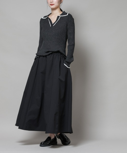 NANO universe(ナノユニバース)の「【撥水加工】ギャザーボリュームスカート(スカート・レディース・ブラック/ブルーグレー/オフホワイト・FREE)」の1枚目の写真