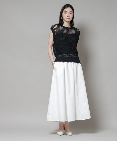 NANO universe(ナノユニバース)の「【撥水加工】ギャザーボリュームスカート(スカート・レディース・ブラック/ブルーグレー/オフホワイト・FREE)」の12枚目の写真