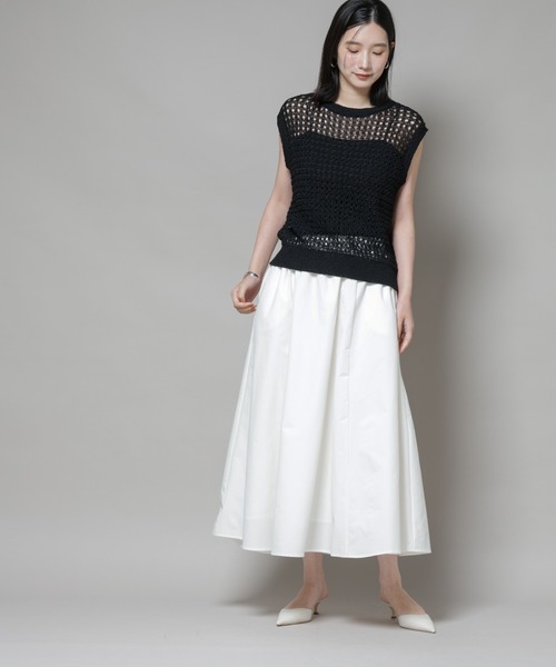 NANO universe(ナノユニバース)の「【撥水加工】ギャザーボリュームスカート(スカート・レディース・ブラック/ブルーグレー/オフホワイト・FREE)」の13枚目の写真