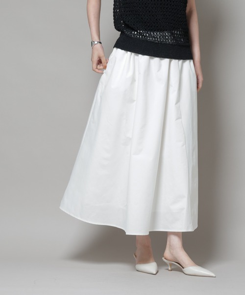 NANO universe(ナノユニバース)の「【撥水加工】ギャザーボリュームスカート(スカート・レディース・ブラック/ブルーグレー/オフホワイト・FREE)」の11枚目の写真