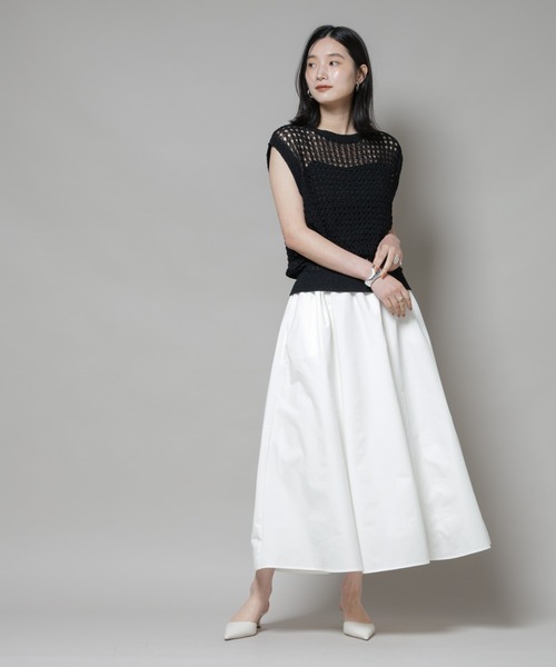 NANO universe(ナノユニバース)の「【撥水加工】ギャザーボリュームスカート(スカート・レディース・ブラック/ブルーグレー/オフホワイト・FREE)」の17枚目の写真