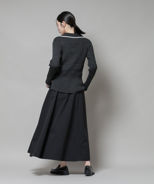 NANO universe(ナノユニバース)の「【撥水加工】ギャザーボリュームスカート(スカート・レディース・ブラック/ブルーグレー/オフホワイト・FREE)」の6枚目の写真