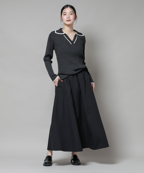 NANO universe(ナノユニバース)の「【撥水加工】ギャザーボリュームスカート(スカート・レディース・ブラック/ブルーグレー/オフホワイト・FREE)」の8枚目の写真