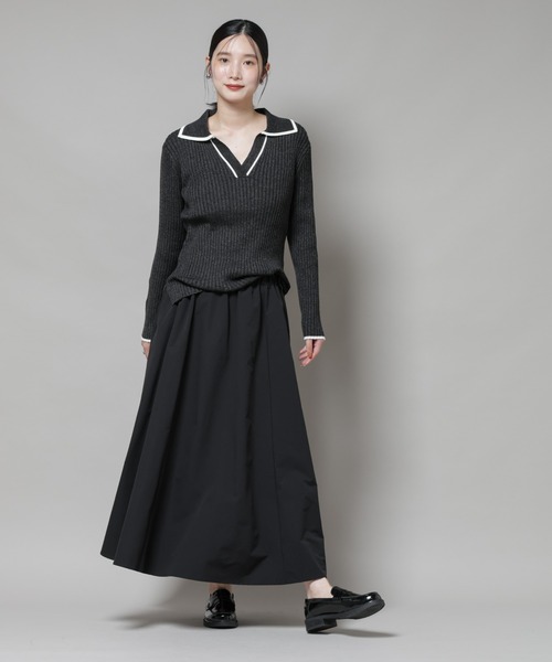 NANO universe(ナノユニバース)の「【撥水加工】ギャザーボリュームスカート(スカート・レディース・ブラック/ブルーグレー/オフホワイト・FREE)」の10枚目の写真