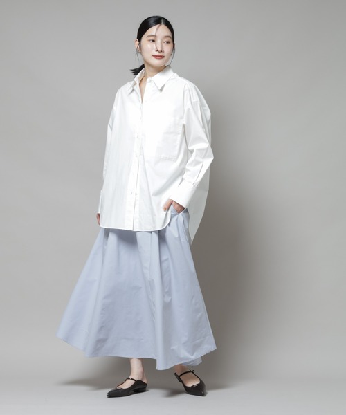 NANO universe(ナノユニバース)の「【撥水加工】ギャザーボリュームスカート(スカート・レディース・ブラック/ブルーグレー/オフホワイト・FREE)」の21枚目の写真