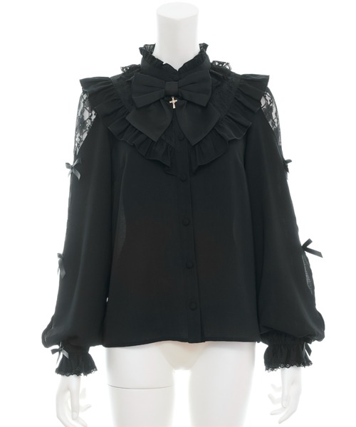 Secret Honey（シークレットハニー）の「袖スリットレースヨークブラウス（シャツ/ブラウス・レディース・オフホワイト/グレー/ブラック・MEDIUM）」の16枚目の写真