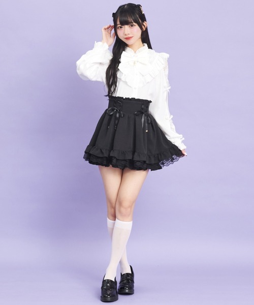 Secret Honey（シークレットハニー）の「袖スリットレースヨークブラウス（シャツ/ブラウス・レディース・オフホワイト/グレー/ブラック・MEDIUM）」の5枚目の写真