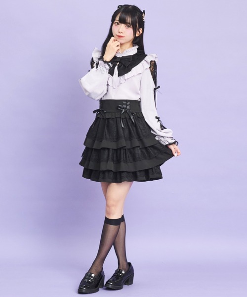 Secret Honey（シークレットハニー）の「袖スリットレースヨークブラウス（シャツ/ブラウス・レディース・オフホワイト/グレー/ブラック・MEDIUM）」の7枚目の写真