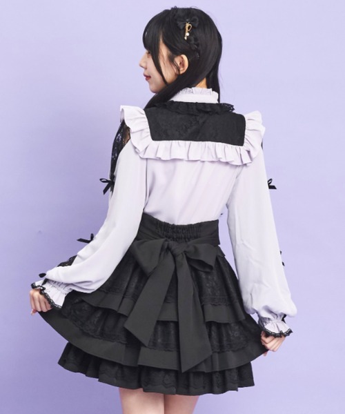 Secret Honey（シークレットハニー）の「袖スリットレースヨークブラウス（シャツ/ブラウス・レディース・オフホワイト/グレー/ブラック・MEDIUM）」の9枚目の写真