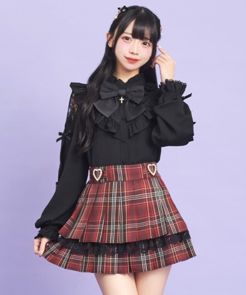 Secret Honey（シークレットハニー）の「袖スリットレースヨークブラウス（シャツ/ブラウス・レディース・オフホワイト/グレー/ブラック・MEDIUM）」の10枚目の写真