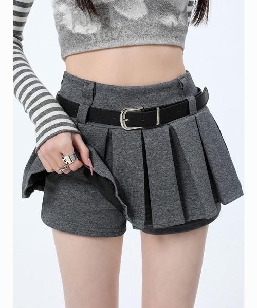 LADY LIKE（レディライク）の「ベルト付きボックスプリーツミニスカート（スカート・レディース・グレー/ブラック・M/S/L）」の13枚目の写真