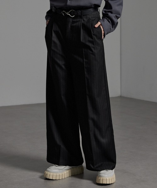 CIYOT（シヨウト）の「【CIYOT-シヨウト-】TRストレッチ センタープレス 2タック ワイドストレートスラックスパンツ（スラックス・メンズ・ブラック系/グレー系/グレー/ブラック/アイボリー・S/L/M）」の3枚目の写真