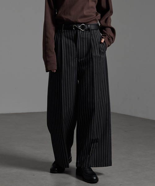 CIYOT（シヨウト）の「【CIYOT-シヨウト-】TRストレッチ センタープレス 2タック ワイドストレートスラックスパンツ（スラックス・メンズ・ブラック系/グレー系/グレー/ブラック/アイボリー・S/L/M）」の5枚目の写真