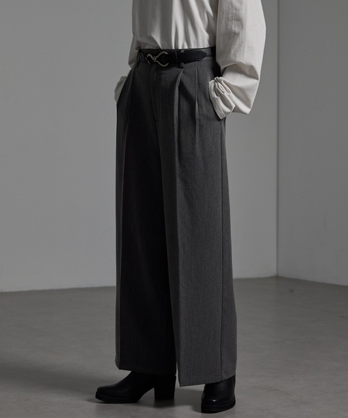 CIYOT（シヨウト）の「【CIYOT-シヨウト-】TRストレッチ センタープレス 2タック ワイドストレートスラックスパンツ（スラックス・メンズ・ブラック系/グレー系/グレー/ブラック/アイボリー・S/L/M）」の4枚目の写真