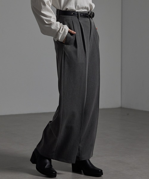 CIYOT（シヨウト）の「【CIYOT-シヨウト-】TRストレッチ センタープレス 2タック ワイドストレートスラックスパンツ（スラックス・メンズ・ブラック系/グレー系/グレー/ブラック/アイボリー・S/L/M）」の10枚目の写真