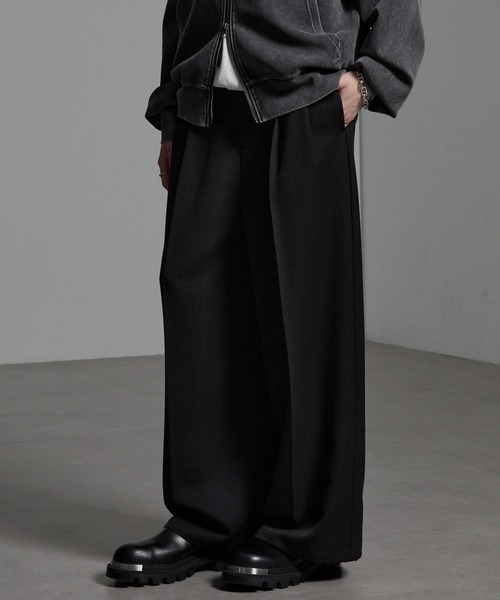 CIYOT(シヨウト)の「【CIYOT】TRストレッチ センタープレス 2タック ワイドストレートスラックスパンツ(スラックス・メンズ・ブラック系/グレー系/グレー/ブラック/アイボリー・S/L/M)」の20枚目の写真