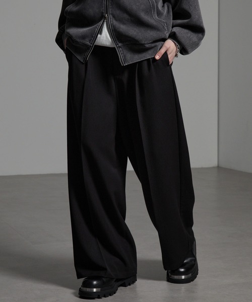 CIYOT(シヨウト)の「【CIYOT】TRストレッチ センタープレス 2タック ワイドストレートスラックスパンツ(スラックス・メンズ・ブラック系/グレー系/グレー/ブラック/アイボリー・S/L/M)」の19枚目の写真