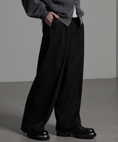 CIYOT(シヨウト)の「【CIYOT】TRストレッチ センタープレス 2タック ワイドストレートスラックスパンツ(スラックス・メンズ・ブラック系/グレー系/グレー/ブラック/アイボリー・S/L/M)」の22枚目の写真