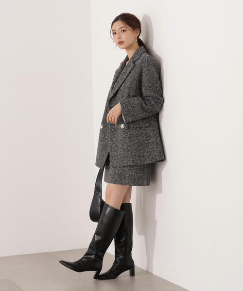 PROPORTION BODY DRESSING(プロポーションボディドレッシング)の「【青島心さん着用】ツイードジャケット / 1215250009(テーラードジャケット・レディース・ブラック/ブラウン・MEDIUM/P/S/SMALL)」の7枚目の写真