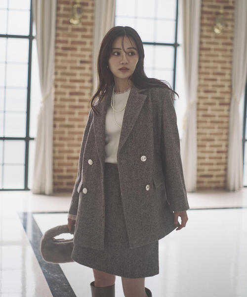 起毛ツイード素材PROPORTIONツイードジャケット 起毛ツイード素材PROPORTIONツイードジャケット PROPORTION BODY