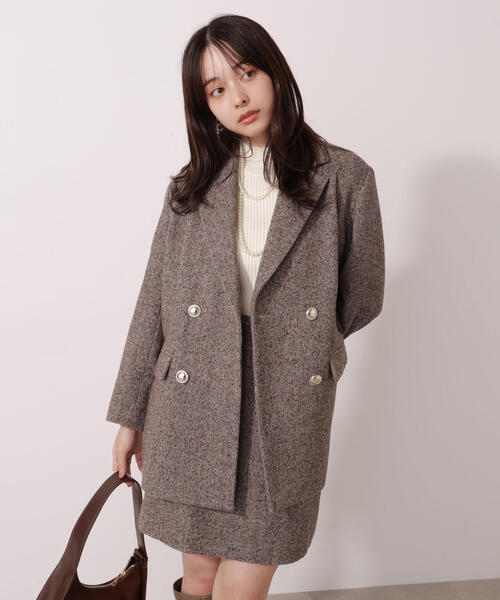 PROPORTION BODY DRESSING(プロポーションボディドレッシング)の「【青島心さん着用】ツイードジャケット / 1215250009(テーラードジャケット・レディース・ブラック/ブラウン・MEDIUM/P/S/SMALL)」の21枚目の写真