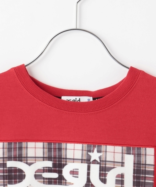 X-girl Stages(エックスガールステージス)の「【TBSドラマ フェイクマミー 着用アイテム】フロッキーBOXロゴ長袖Tシャツ&スカショーパンセット(セットアップ・キッズ・ブラック/レッド・130cm/80cm/90cm/110cm/140cm/120cm/100cm)」の5枚目の写真