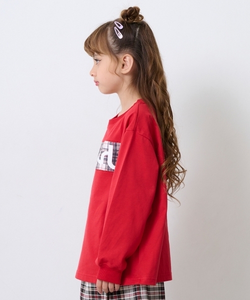 X-girl Stages(エックスガールステージス)の「【TBSドラマ フェイクマミー 着用アイテム】フロッキーBOXロゴ長袖Tシャツ&スカショーパンセット(セットアップ・キッズ・ブラック/レッド・130cm/80cm/90cm/110cm/140cm/120cm/100cm)」の20枚目の写真