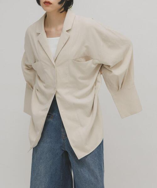 KBF(ケイビーエフ)の「ピーチスキンBIGシャツ(シャツ/ブラウス・レディース・チャコールグレー/アイボリー/グレー系その他・ONE)」の22枚目の写真