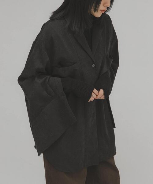 KBF(ケイビーエフ)の「ピーチスキンBIGシャツ(シャツ/ブラウス・レディース・チャコールグレー/アイボリー/グレー系その他・ONE)」の11枚目の写真