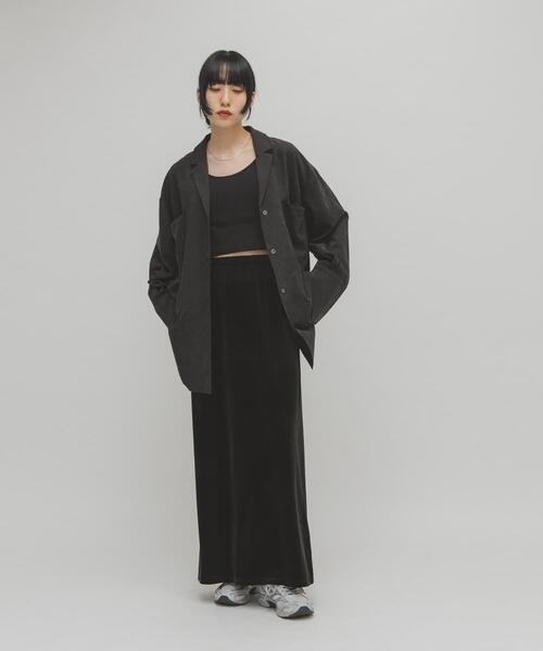 KBF(ケイビーエフ)の「ピーチスキンBIGシャツ(シャツ/ブラウス・レディース・チャコールグレー/アイボリー/グレー系その他・ONE)」の12枚目の写真