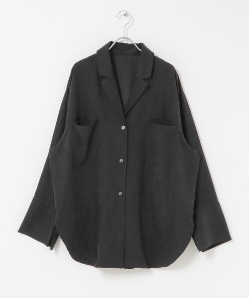 KBF(ケイビーエフ)の「ピーチスキンBIGシャツ(シャツ/ブラウス・レディース・チャコールグレー/アイボリー/グレー系その他・ONE)」の14枚目の写真