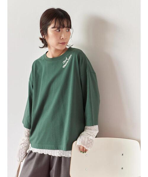 Samansa Mos2 blue（サマンサモスモスブルー）の「チェーン刺繍7分袖プルオーバー（Tシャツ/カットソー・レディース・オフホワイト/グリーン/ネイビー/チャコールグレー/トップグレー・F）」の17枚目の写真